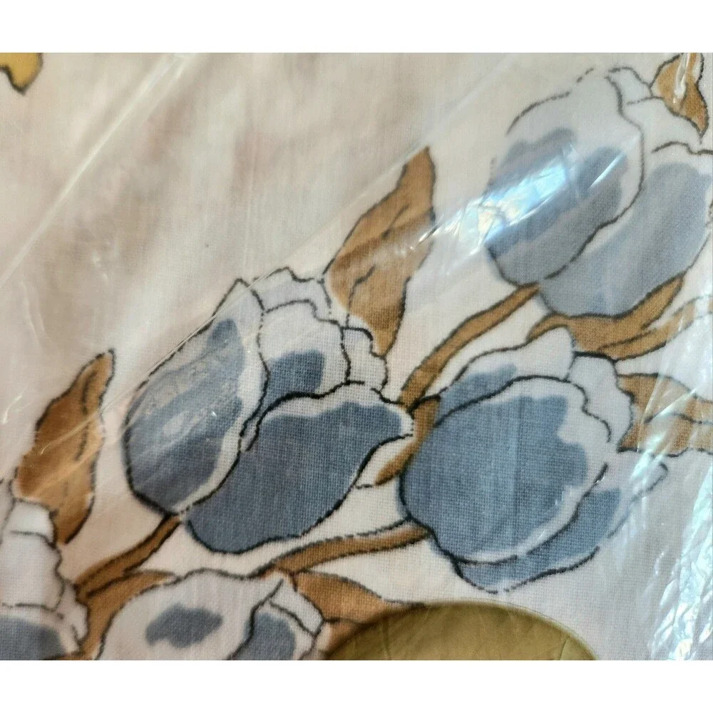 Vintage NWT NOS Cannon EDGEMONT Full Flat Sheet Floral Garlands Muslin  *